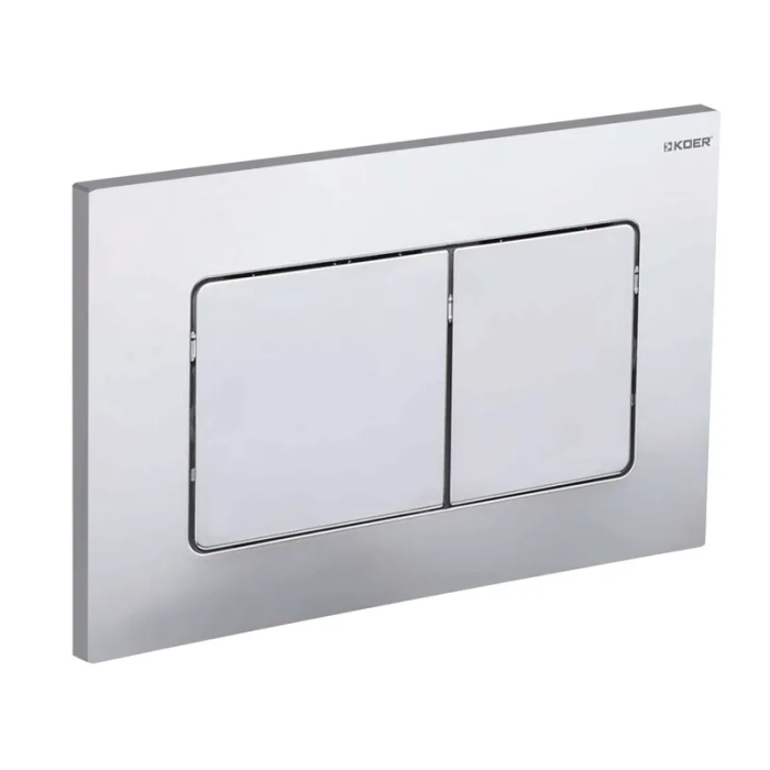 Панель змиву Koer KT-0602-01 240x160x10mm пластикова, кнопка квадратна (колір хром) (KR5178) Панель змиву Koer KT-0602-01 240x160x10mm пластикова, кнопка квадратна (колір хром) (KR5178)
