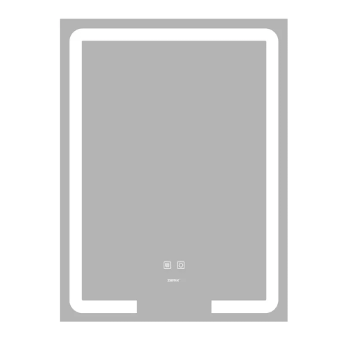 Дзеркало Zerix Prime MR02-50x80 з LED Touch, Anti-fog, димером, регулятором яскравості (ZX6052)