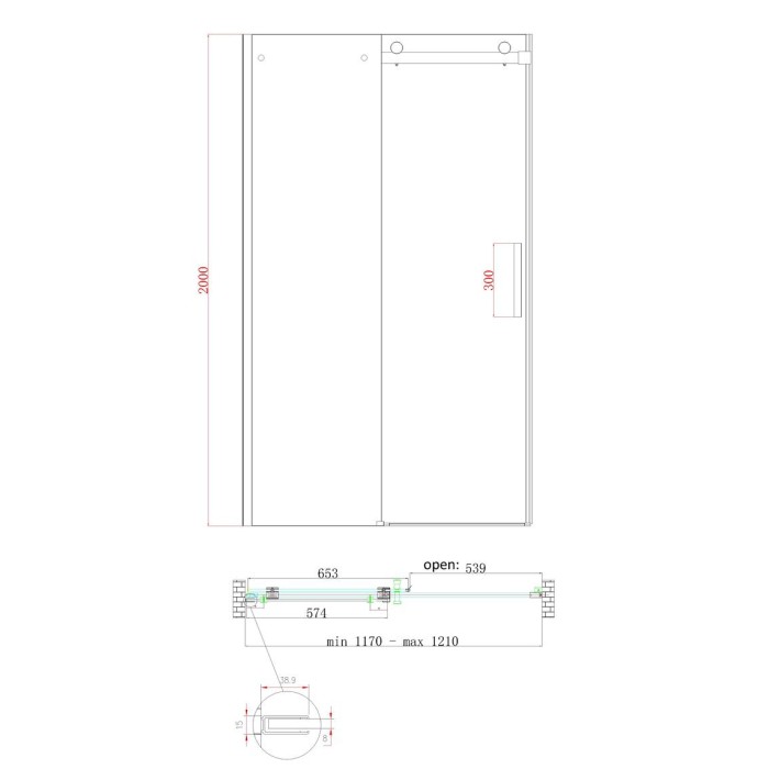 Двері в нішу Koer SR SD01-120x200-TR-07 прозоре скло Easy Clean 8мм, графіт (KR5378) Двері в нішу Koer SR SD01-120x200-TR-07 прозоре скло Easy Clean 8мм, графіт (KR5378)