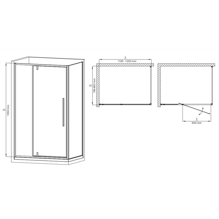 Душова кабіна без піддону Mixxus Premium BEVEL SC01-120x80x195-TR Black прозоре скло 6мм (MI6872) Душова кабіна без піддону Mixxus Premium BEVEL SC01-120x80x195-TR Black прозоре скло 6мм (MI6872)
