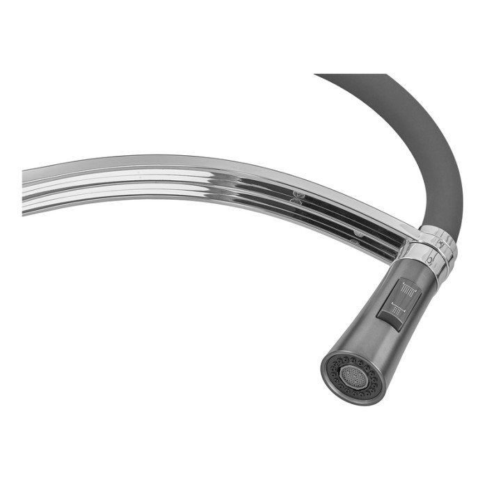 Змішувач для кухні Plamix Lucas-017 SET CHROME REFL.Grey з підведенням (PM0715) Змішувач для кухні Plamix Lucas-017 SET CHROME REFL.Grey з підведенням (PM0715)