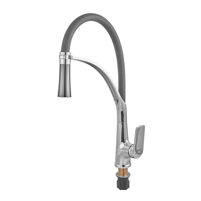 Змішувач для кухні Plamix Lucas-017 SET CHROME REFL.Grey з підведенням (PM0715) Змішувач для кухні Plamix Lucas-017 SET CHROME REFL.Grey з підведенням (PM0715)