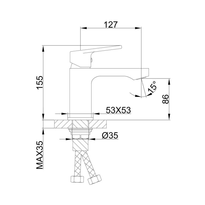 Змішувач для умивальника Frap F1046, хром Змішувач для умивальника Frap F1046, хром