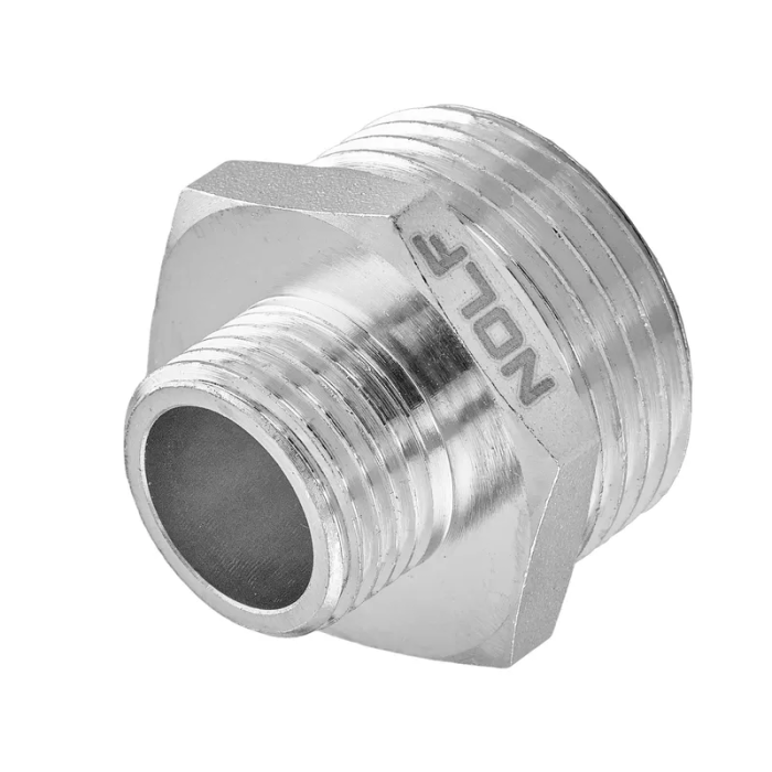 Ніпель редукційний Nolf NFC.N0610-N-1"x1/2'' нікельований (NF3084) Ніпель редукційний Nolf NFC.N0610-N-1"x1/2'' нікельований (NF3084)