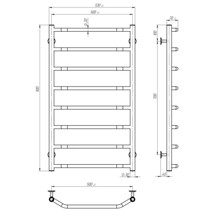 Рушникосушарка UNIO LS ЕU 900-500-8 Драбинка Скоба електро Рушникосушарка UNIO LS ЕU 900-500-8 Драбинка Скоба електро