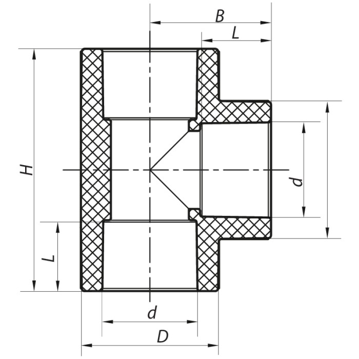 Трійник 50 PPR Koer K0011.PRO (KP0014) Трійник 50 PPR Koer K0011.PRO (KP0014)