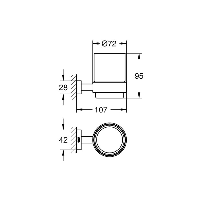 Стакан для зубних щіток Grohe Essentials Cube New (40755001) Стакан для зубних щіток Grohe Essentials Cube New (40755001)