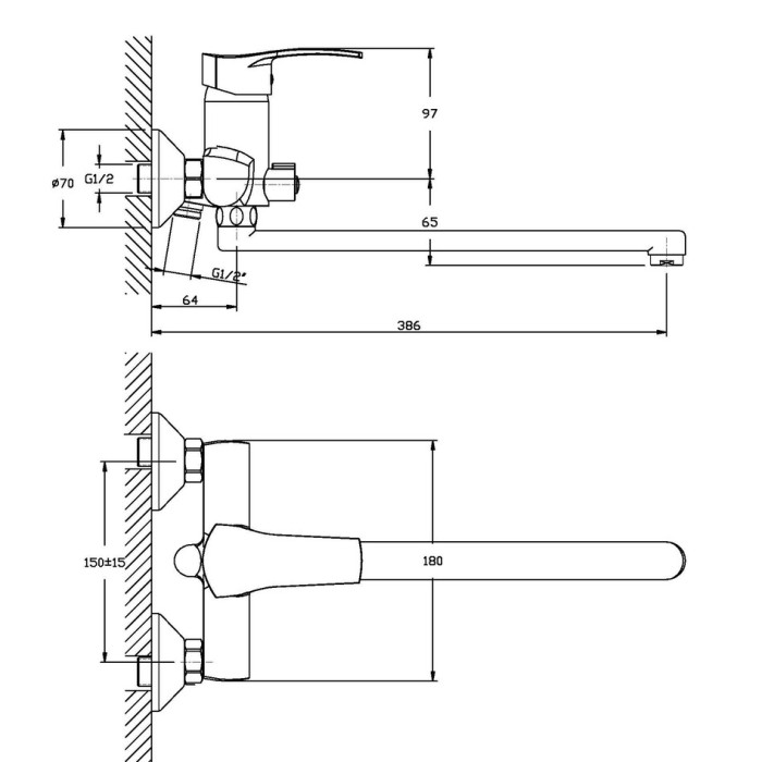 Змішувач для ванни Haiba Onix 006 (HB0320) Змішувач для ванни Haiba Onix 006 (HB0320)