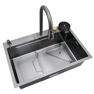 Мийка Mixxus Premium MH7246-SET-01 Nano-Black з вбудованим змішувачем (MX1696)