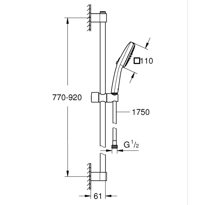 Душовий гарнітур Grohe Tempesta Cube 110, 2 режими (26908003) Душовий гарнітур Grohe Tempesta Cube 110, 2 режими (26908003)