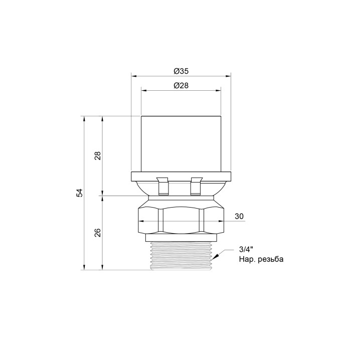 Перехідник прес Icma 26х3/4" ЗР №402 Перехідник прес Icma 26х3/4" ЗР №402
