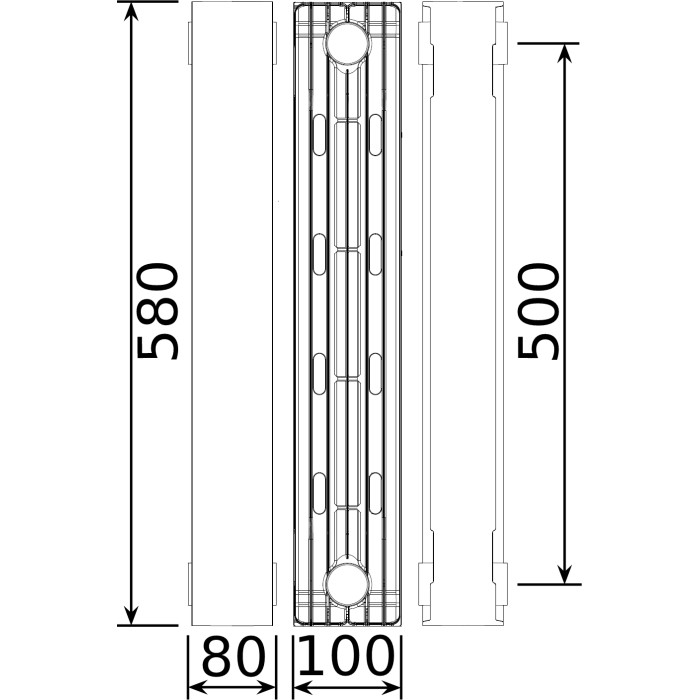Радіатор біметалевий секційний QUEEN THERM 500/100 VERTICAL/HORIZONTA (кратно 10) Радіатор біметалевий секційний QUEEN THERM 500/100 VERTICAL/HORIZONTA (кратно 10)