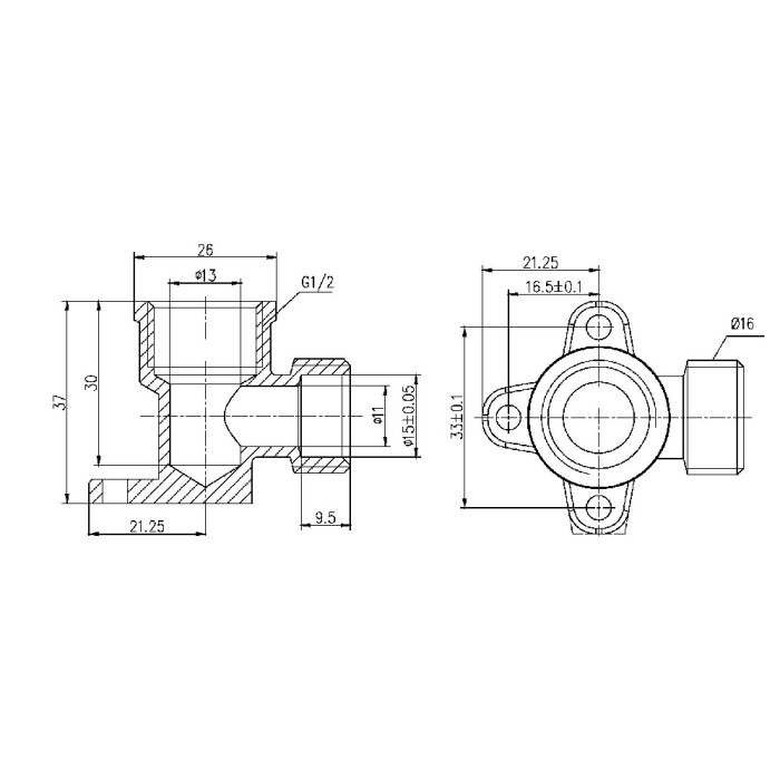 Кут обтискний настінний Thermo Alliance Forte 16х1/2" ВР SF179W1615 Кут обтискний настінний Thermo Alliance Forte 16х1/2" ВР SF179W1615