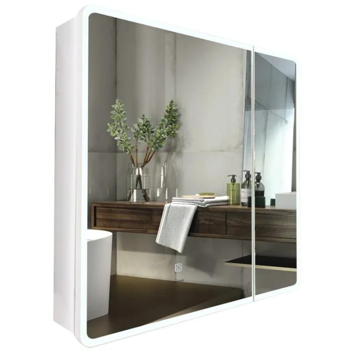Дзеркальна шафка Mixxus Premium Olivary CM01-70x70x13 з LED Touch, димером, регулятором яскравості (MI8295) Дзеркальна шафка Mixxus Premium Olivary CM01-70x70x13 з LED Touch, димером, регулятором яскравості (MI8295)