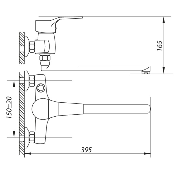 Змішувач для ванни Zerix NEO 183 (ZX0413) Змішувач для ванни Zerix NEO 183 (ZX0413)