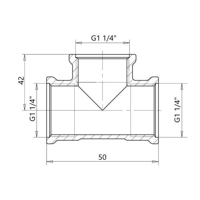 Трійник 1 1/4"в д/труб №1202 Icma Трійник 1 1/4"в д/труб №1202 Icma