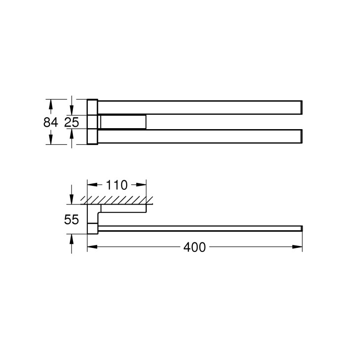 Подвійний тримач для рушників Grohe Selection Cube (40768000) Подвійний тримач для рушників Grohe Selection Cube (40768000)