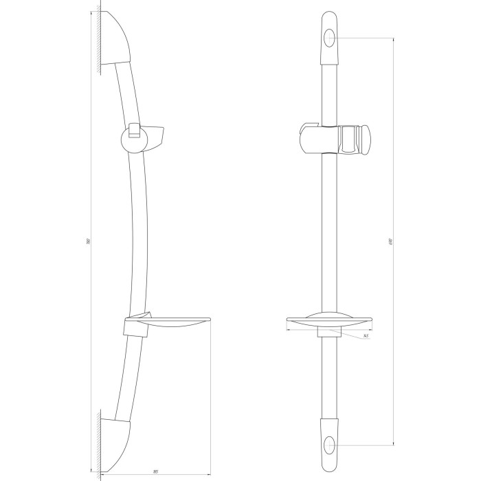 Душова стійка Dishi L106C (2шт. в коробці) Душова стійка Dishi L106C (2шт. в коробці)