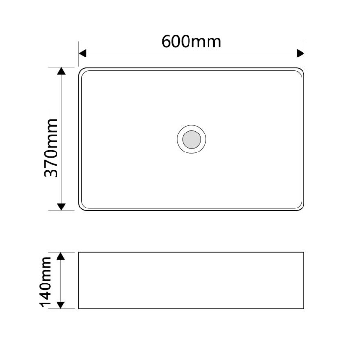 Раковина накладна Mixxus Premium QUADRO-0209 600х370х140mm з переливом (MP6522) Раковина накладна Mixxus Premium QUADRO-0209 600х370х140mm з переливом (MP6522)