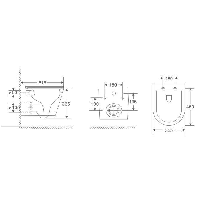 Унітаз підвісний Mixxus Premium Bevel-0301-R 515x355x365mm, система змиву RIMLESS (MP6470) Унітаз підвісний Mixxus Premium Bevel-0301-R 515x355x365mm, система змиву RIMLESS (MP6470)