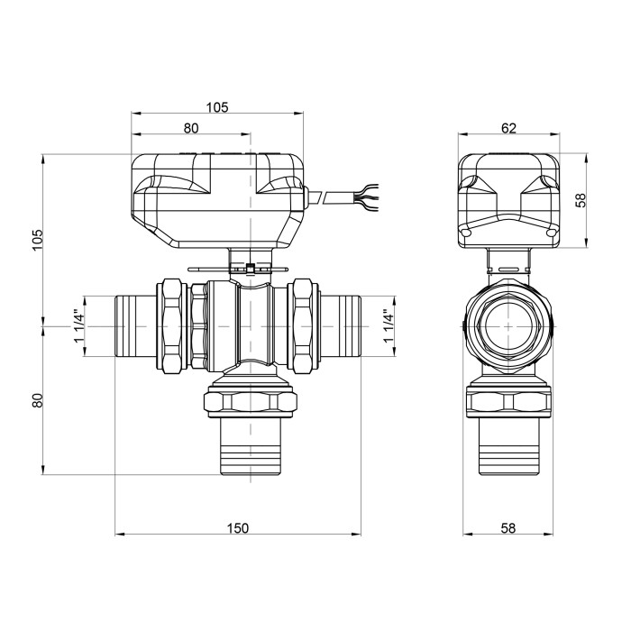 Кран кульовий зонний Icma 1" 1/4 №343 Кран кульовий зонний Icma 1" 1/4 №343