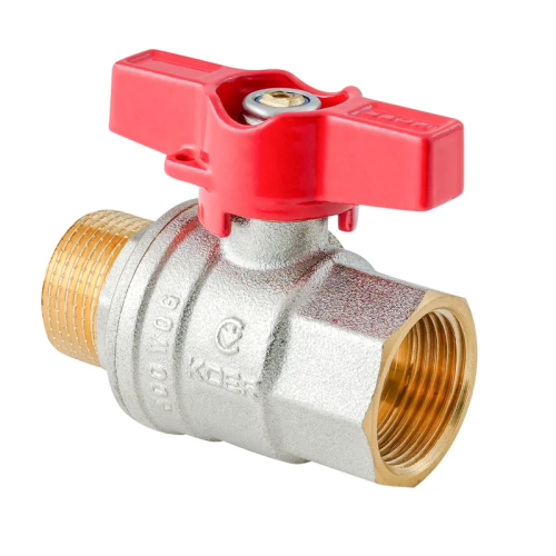 Кран кульовий ГШМ Koer Extreme KE.218-15 - 1/2" FM ручка "метелик" червона (KR5759)