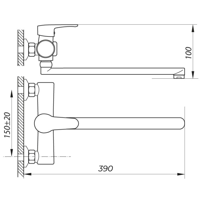 Змішувач для ванни Zerix PUD7 045 (ZX2791) Змішувач для ванни Zerix PUD7 045 (ZX2791)
