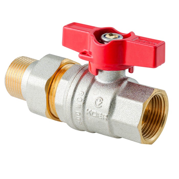 Кран з американкою Koer Extreme KE.227-20 - 3/4" ручка "метелик" червона (KR5766) Кран з американкою Koer Extreme KE.227-20 - 3/4" ручка "метелик" червона (KR5766)