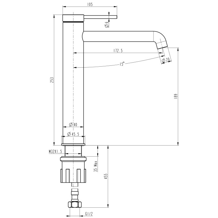 Змішувач для умивальника TOPAZ LOFT TLF 32203-H75-C, Шланги TAQ-M0855 Змішувач для умивальника TOPAZ LOFT TLF 32203-H75-C, Шланги TAQ-M0855