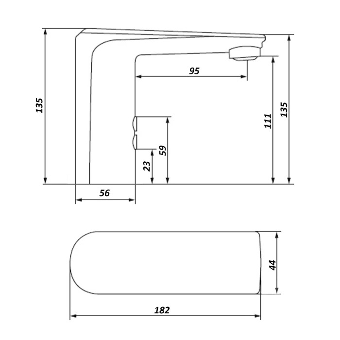 Змішувач сенсорний для умивальника HOTEC 19.117-DC/AC (220V/6V) з трансформатором Змішувач сенсорний для умивальника HOTEC 19.117-DC/AC (220V/6V) з трансформатором