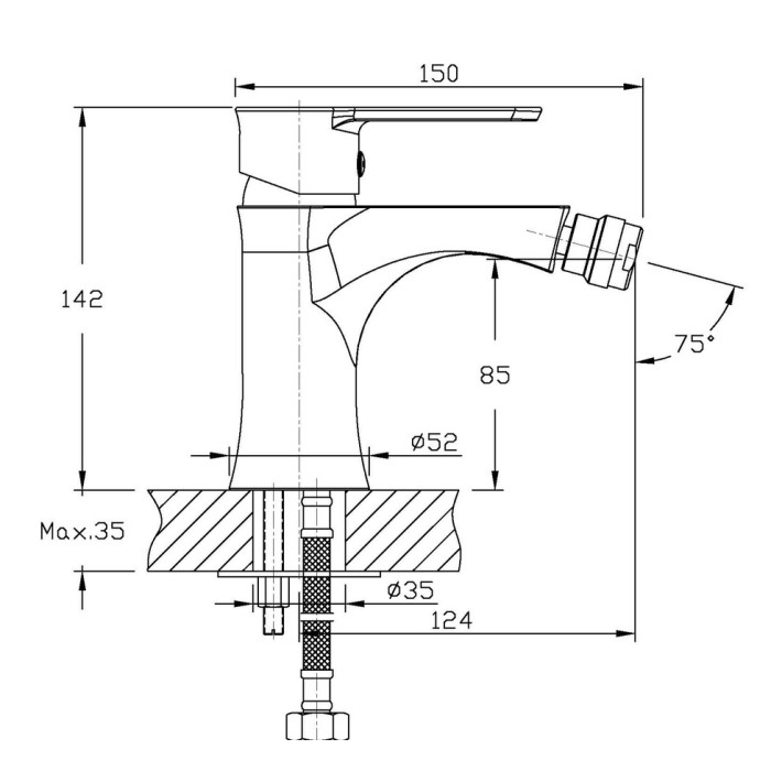 Змішувач для біде Haiba Houston 002 (HB0802) Змішувач для біде Haiba Houston 002 (HB0802)