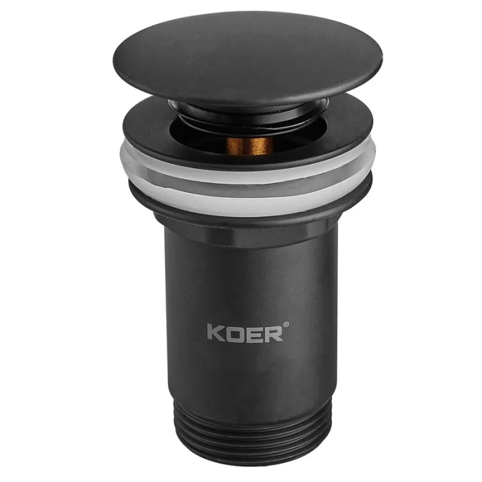 Донний клапан для раковини Koer PW-07-05 1 1/4'' з переливом автоматичний СLICK-СLACK (Колір чорн) (KR5785) Донний клапан для раковини Koer PW-07-05 1 1/4'' з переливом автоматичний СLICK-СLACK (Колір чорн) (KR5785)