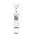 Донний клапан для раковини Koer PW-07-05 1 1/4'' з переливом автоматичний СLICK-СLACK (Колір чорн) (KR5785)