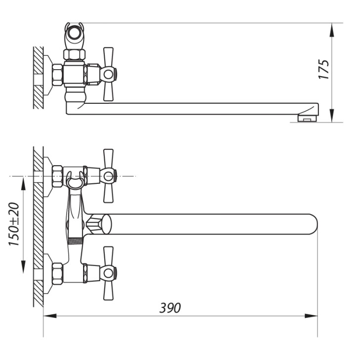 Змішувач для ванни Zerix DMT-B 722 з полнооборотной кран буксой (ZX2962) Змішувач для ванни Zerix DMT-B 722 з полнооборотной кран буксой (ZX2962)