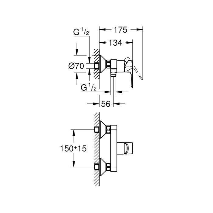 Змішувач для душу Grohe BauLoop New (23634001) Змішувач для душу Grohe BauLoop New (23634001)