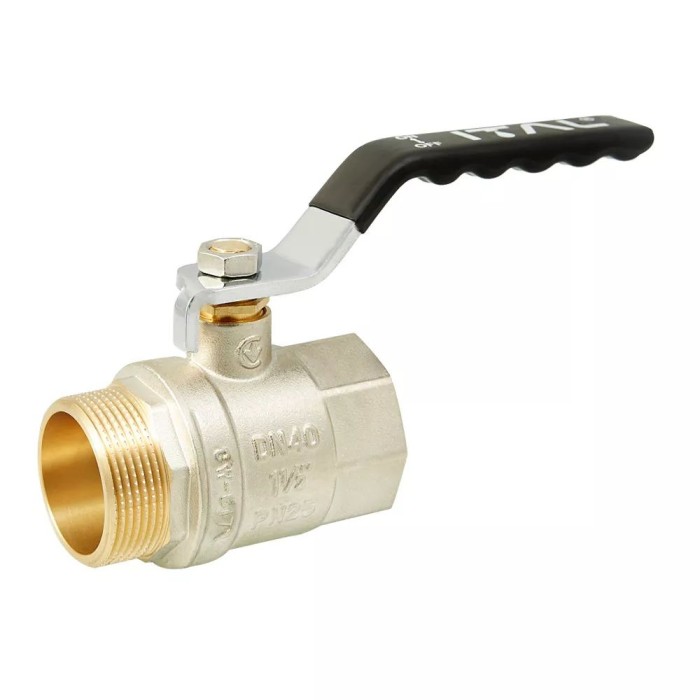 Кран кульовий ITAL PN25 1 1/2" вн.-зов., ручка, нікель Кран кульовий ITAL PN25 1 1/2" вн.-зов., ручка, нікель