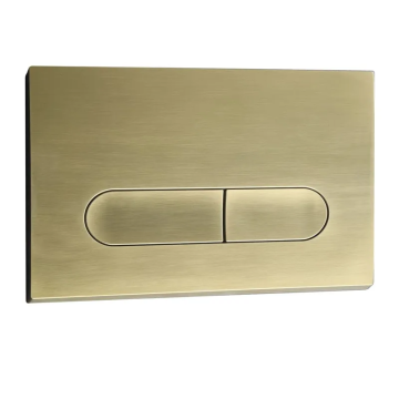 Панель змиву Koer KT-0608-12 240x160x10mm пластикова, кнопка закруглена (колір матове золото) (KR6126)