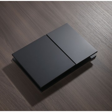Панель змиву Koer KT-0610-05 240x160x32mmmm пластикова, кнопка квадратна (колір чорний матовий) (KR6136)