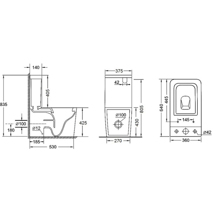 Бачок до унітазу-компакту Mixxus Quadro-0403-R Tank 640х360х835 зі зливною арматурою (MI8314) Бачок до унітазу-компакту Mixxus Quadro-0403-R Tank 640х360х835 зі зливною арматурою (MI8314)