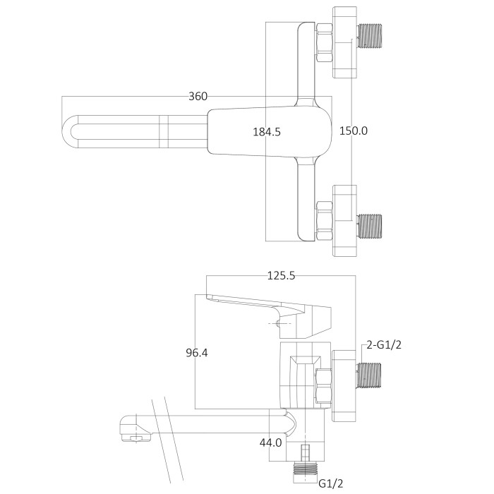 Змішувач для ванної Globus Lux BONN GLB-0208 Змішувач для ванної Globus Lux BONN GLB-0208