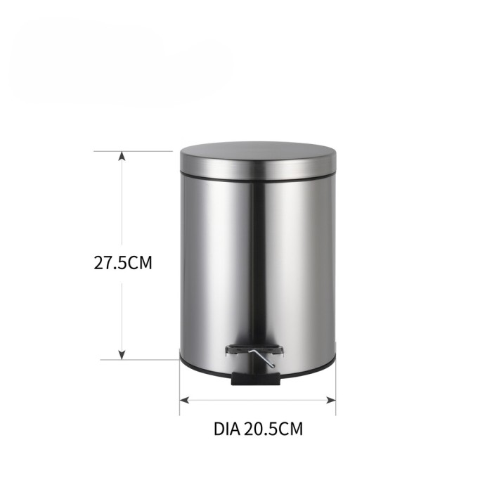 Відро для сміття з плавним закриттям кругле Zerix Solo-TC0205 SS Color 5л колір нержавійка (ZX5888) Відро для сміття з плавним закриттям кругле Zerix Solo-TC0205 SS Color 5л колір нержавійка (ZX5888)
