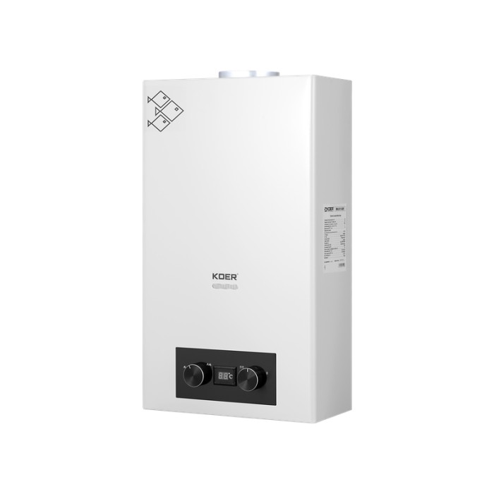 Газова колонка Koer KWH.G0110 WHITE димохідна 10 л/хв, колір білий (KR5553) Газова колонка Koer KWH.G0110 WHITE димохідна 10 л/хв, колір білий (KR5553)