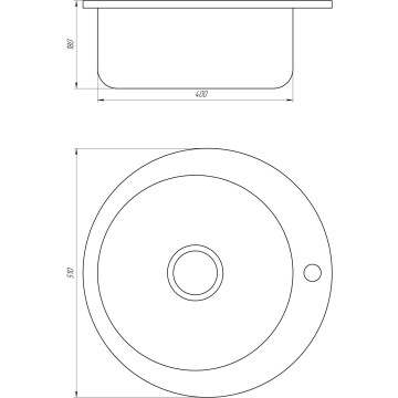 Мийка кухонна врiзна кругла 510х180 Decor MR 510 D Mira