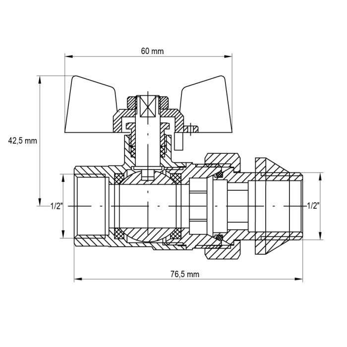 Кран з американкою 1/2" "антіпротечка" (Koer KR.227-Gi) (KR0189) Кран з американкою 1/2" "антіпротечка" (Koer KR.227-Gi) (KR0189)