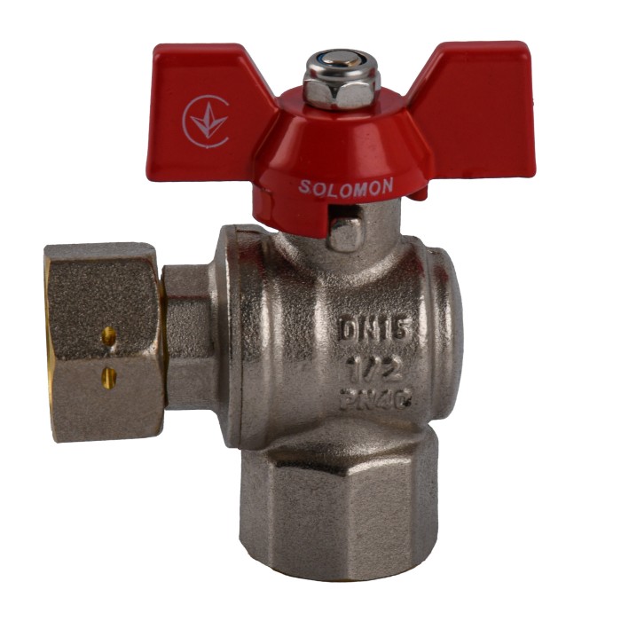 Кран кульовий кутовий з накидною гайкою SOLOMON 1/2″ ВВ PN40 (V3002-S) Кран кульовий кутовий з накидною гайкою SOLOMON 1/2″ ВВ PN40 (V3002-S)