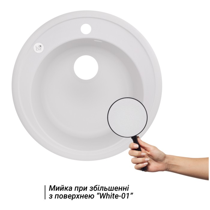 Кухонна мийка Lidz D510/200 WHI-01 (LIDZWHI01D510200) Кухонна мийка Lidz D510/200 WHI-01 (LIDZWHI01D510200)