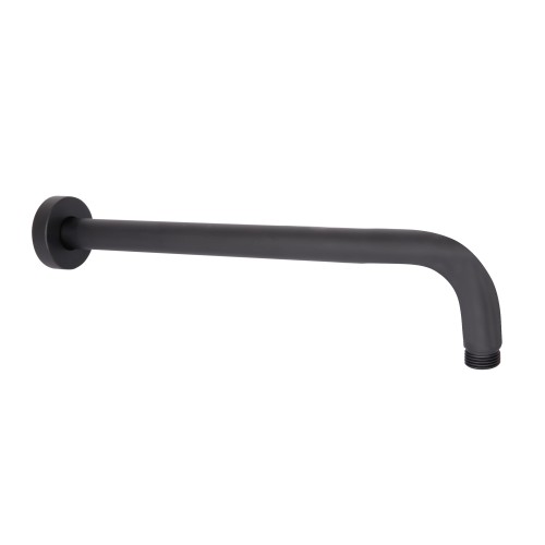 Кронштейн для верхнього душу Qtap Trubice 370 мм округлий QTTRU120BLM45927 Black Matt