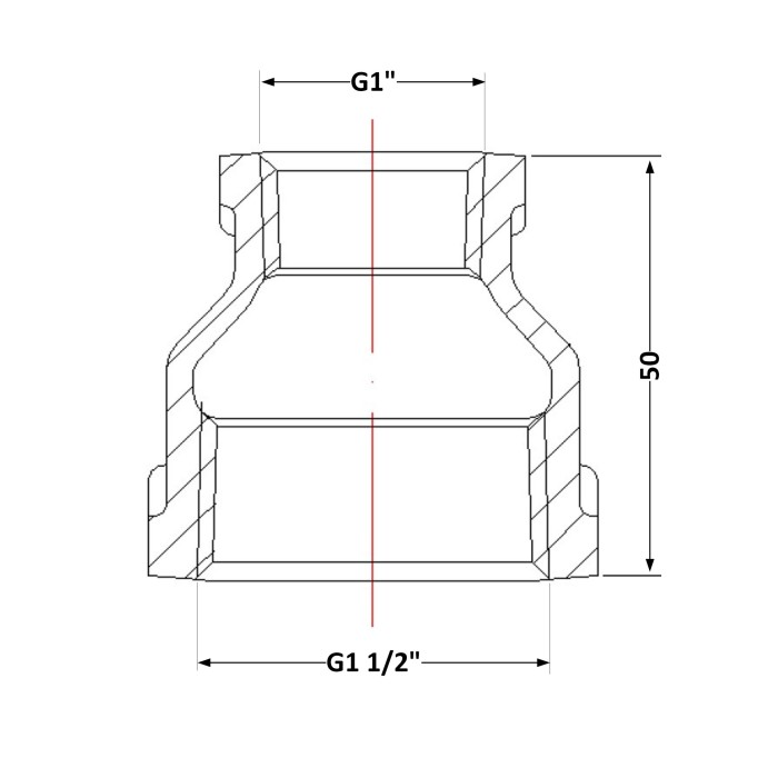 Муфта чавунна 1" 1/2х1" ВР Муфта чавунна 1" 1/2х1" ВР
