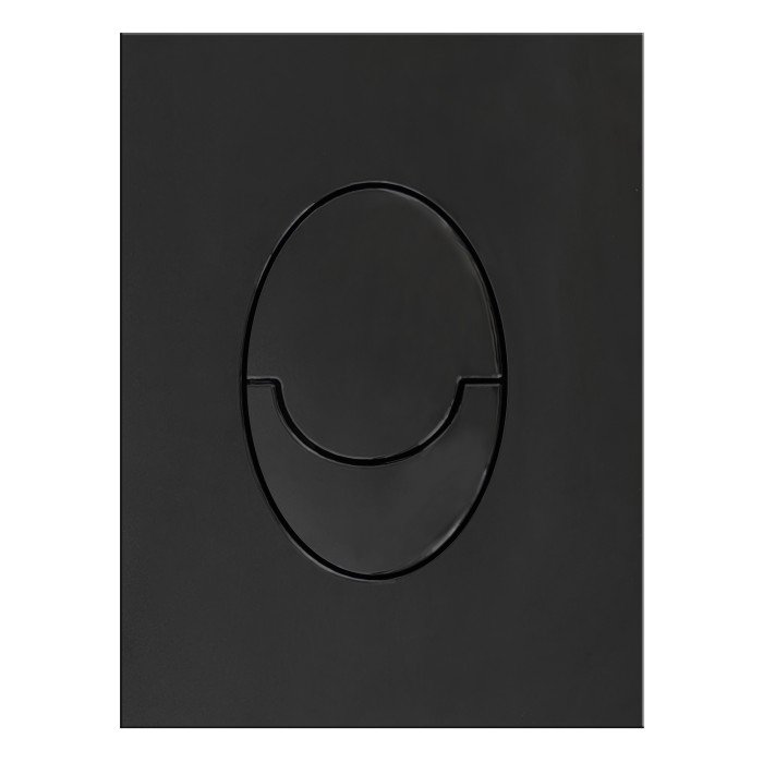 Панель змиву Koer KT-0606-05 157x198x10mm пластикова, кнопка закруглена (колір чорний матовий) (KR5343)