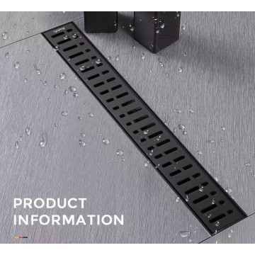 Трап для душу GAPPO G87007-36, 70х700 мм, нержавіюча сталь, чорний